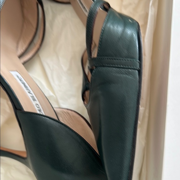 Manolo Blahnik Black Leather Women's Heels - Picture 6 of 6